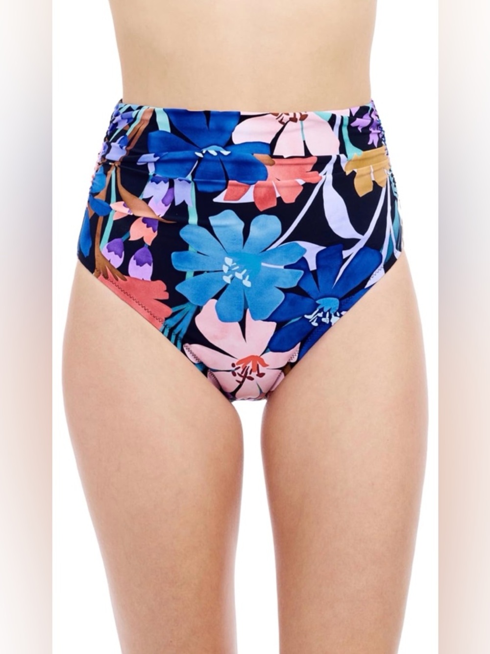 Gottex Women’s Shirred High Waist Bottom Tommy Control Bikini Sz 10 New #F